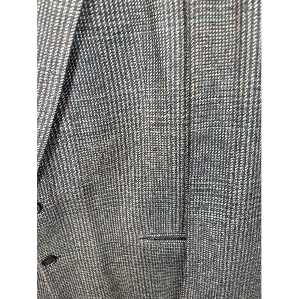 CELLINI COLLECTION Mens Plaid‎ Hand Tailored 100% Silk Sport Coat Blazer 42L